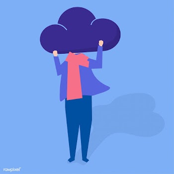 Character of a person with a cloud as a head .. | Free stock vector - 455681