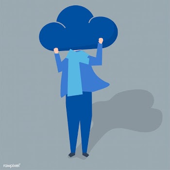 Character of a person with a cloud as a head .. | Free stock vector - 455686