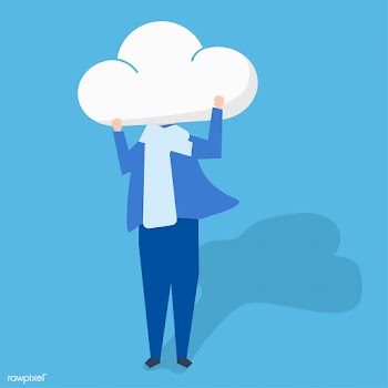 Character of a person with a cloud as a head .. | Free stock vector - 455694