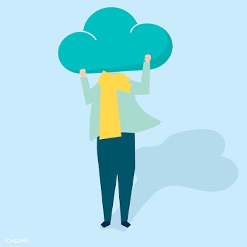 Character of a person with a cloud as a head .. | Free stock vector - 455711