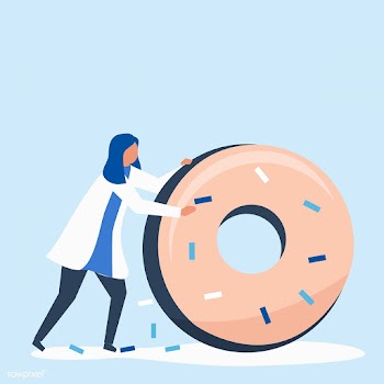 Character of a woman rolling a giant donut il.. | Free stock vector - 455022