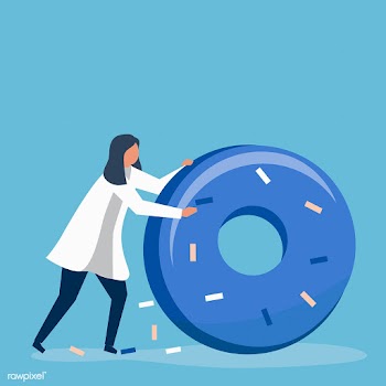 Character of a woman rolling a giant donut il.. | Free stock vector - 455049