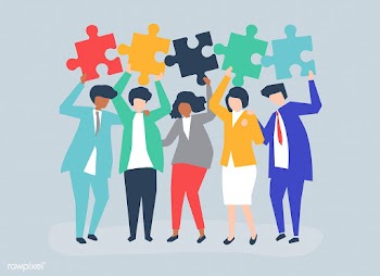 Character of business people holding puzzle p.. | Free stock vector - 456031