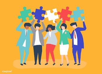 Character of business people holding puzzle p.. | Free stock vector - 456032