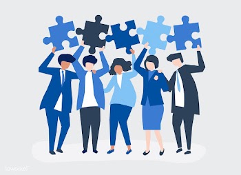 Character of business people holding puzzle p.. | Free stock vector - 456044