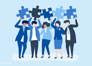 Character of business people holding puzzle p.. | Free stock vector - 456047