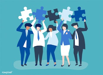 Character of business people holding puzzle p.. | Free stock vector - 456053