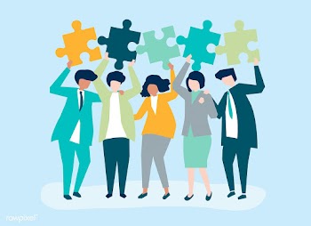 Character of business people holding puzzle p.. | Free stock vector - 456077