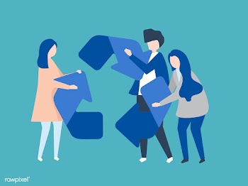 Character of people holding a recycle symbol .. | Free stock vector - 454364