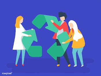 Character of people holding a recycle symbol .. | Free stock vector - 454373