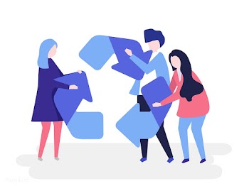 Character of people holding a recycle symbol .. | Free stock vector - 454375