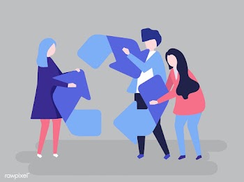 Character of people holding a recycle symbol .. | Free stock vector - 454387