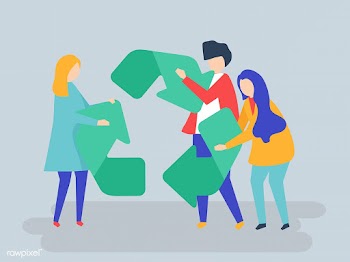 Character of people holding a recycle symbol .. | Free stock vector - 454394