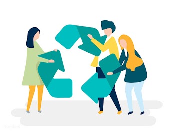 Character of people holding a recycle symbol .. | Free stock vector - 454434