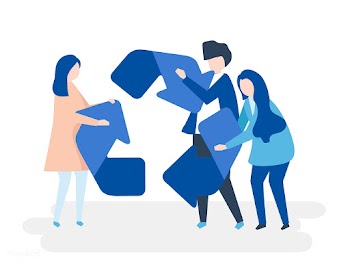 Character of people holding a recycle symbol .. | Free stock vector - 454449