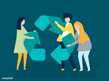 Character of people holding a recycle symbol .. | Free stock vector - 454459