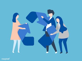 Character of people holding a recycle symbol .. | Free stock vector - 454485