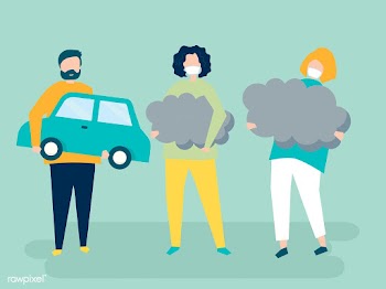 Character of people holding air pollution sym.. | Free stock vector - 454427