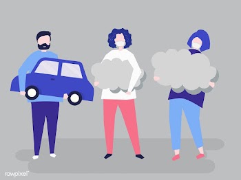 Character of people holding air pollution sym.. | Free stock vector - 454431