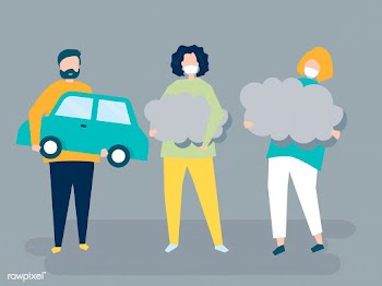 Character of people holding air pollution sym.. | Free stock vector - 454455
