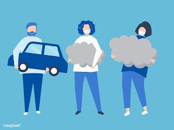 Character of people holding air pollution sym.. | Free stock vector - 454512