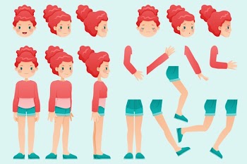 Character poses concept Free Vector
