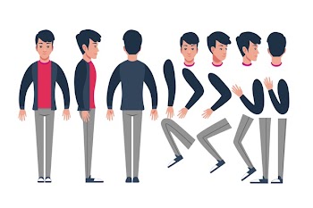 Character poses illustration Free Vector