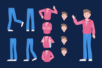 Character poses pack Free Vector