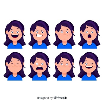 Character showing emotions Free Vector