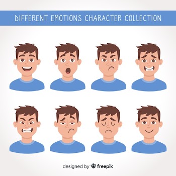 Character showing emotions Free Vector