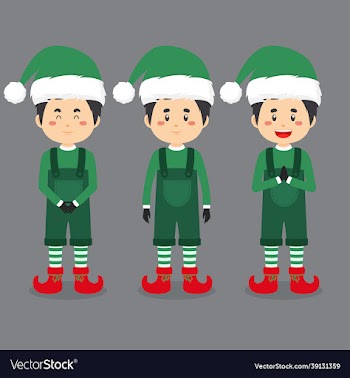 character wearing elf costume with various