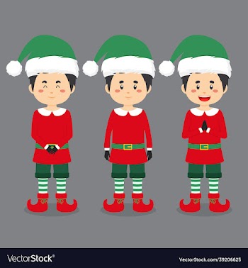 character wearing elf costume with various