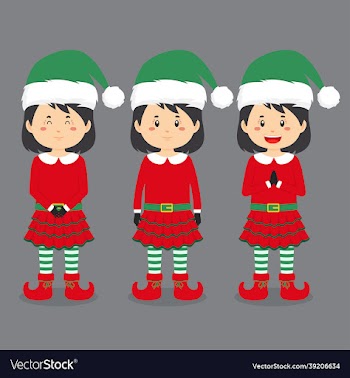 character wearing elf costume with various