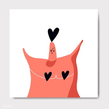 Character with hearts | Free stock vector - 563321