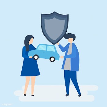 Characters of a couple holding a car and shie.. | Free stock vector - 455973