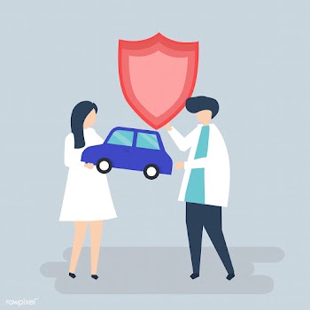 Characters of a couple holding a car and shie.. | Free stock vector - 455978