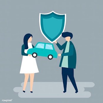 Characters of a couple holding a car and shie.. | Free stock vector - 455988
