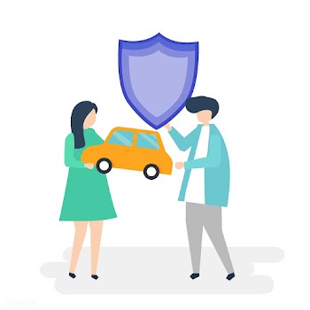 Characters of a couple holding a car and shie.. | Free stock vector - 456004