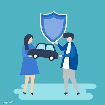 Characters of a couple holding a car and shie.. | Free stock vector - 456012