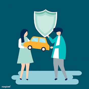 Characters of a couple holding a car and shie.. | Free stock vector - 456036