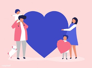 Characters of a family holding a heart shape .. | Free stock vector - 455329
