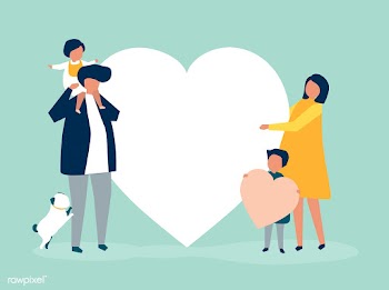 Characters of a family holding a heart shape .. | Free stock vector - 455357