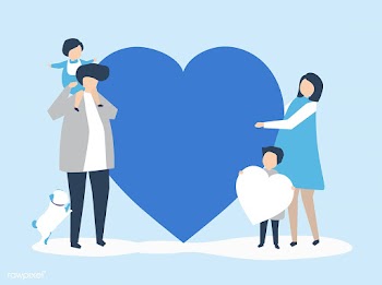 Characters of a family holding a heart shape .. | Free stock vector - 455384