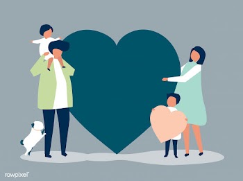 Characters of a family holding a heart shape .. | Free stock vector - 455393