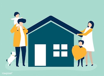 Characters of a loving family and their house.. | Free stock vector - 454785