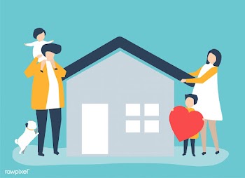Characters of a loving family and their house.. | Free stock vector - 454806