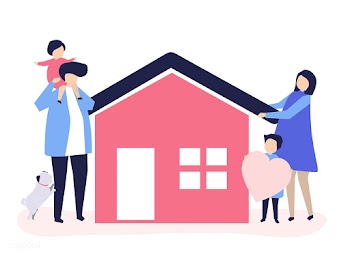 Characters of a loving family and their house.. | Free stock vector - 454809