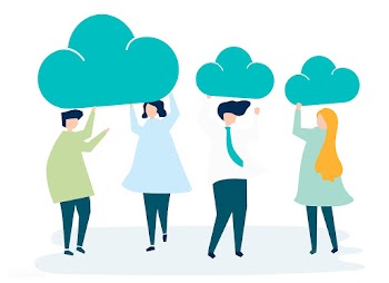 Characters of business people holding cloud i.. | Free stock vector - 455558