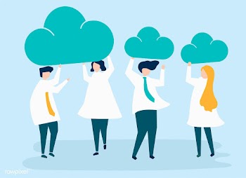 Characters of business people holding cloud i.. | Free stock vector - 455610