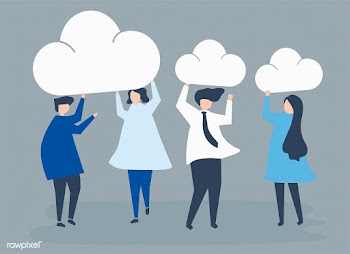 Characters of business people holding cloud i.. | Free stock vector - 455612